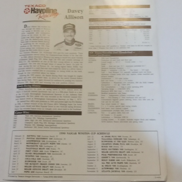 Davey Allison 8x10 Photo Card - Picture 4 of 6